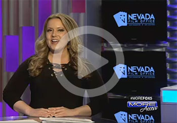 Rachel Smith of FOX5 Las Vegas congratulates Nevada Film Office on MORE