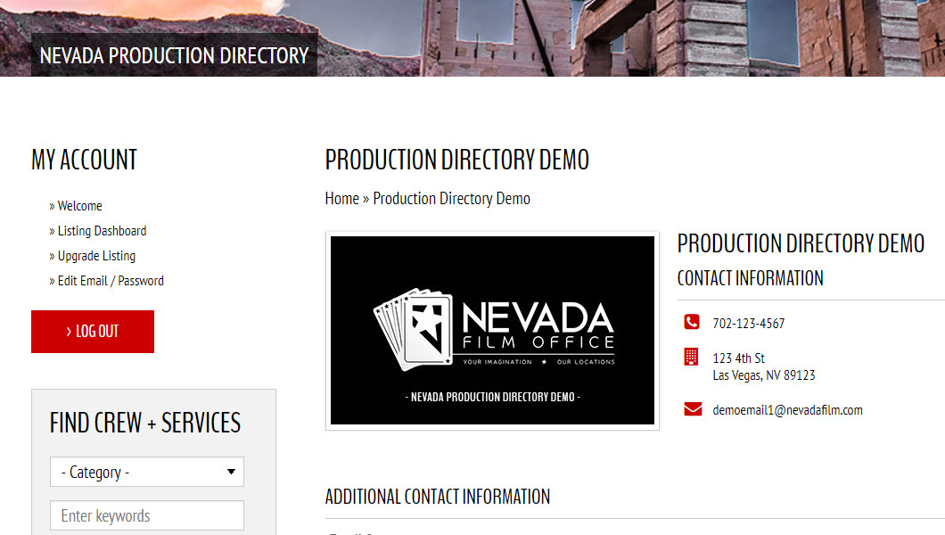 New Nevada Production Directory