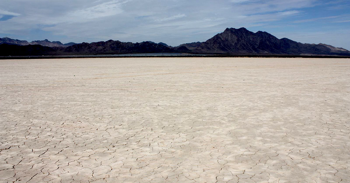 Empty desert area of Eldorado Dry Lake Bed